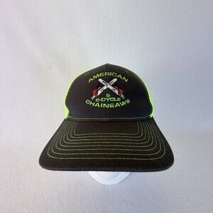 Stihl American 2-Cycle Chainsaws Trucker Black/Lime Mesh Snapback Cap Hat OSFM